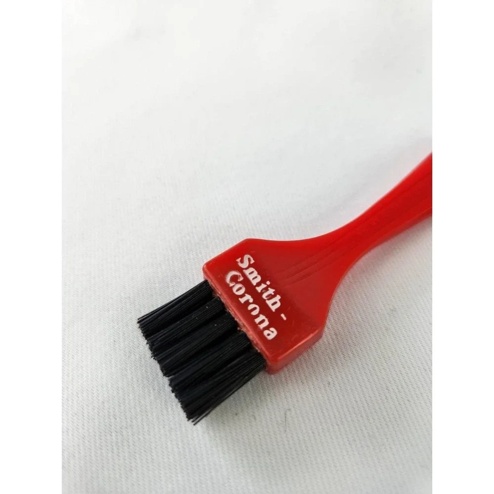 Smith-Corona Typewriter Brush Red Handle Black Bristles Original Vintage